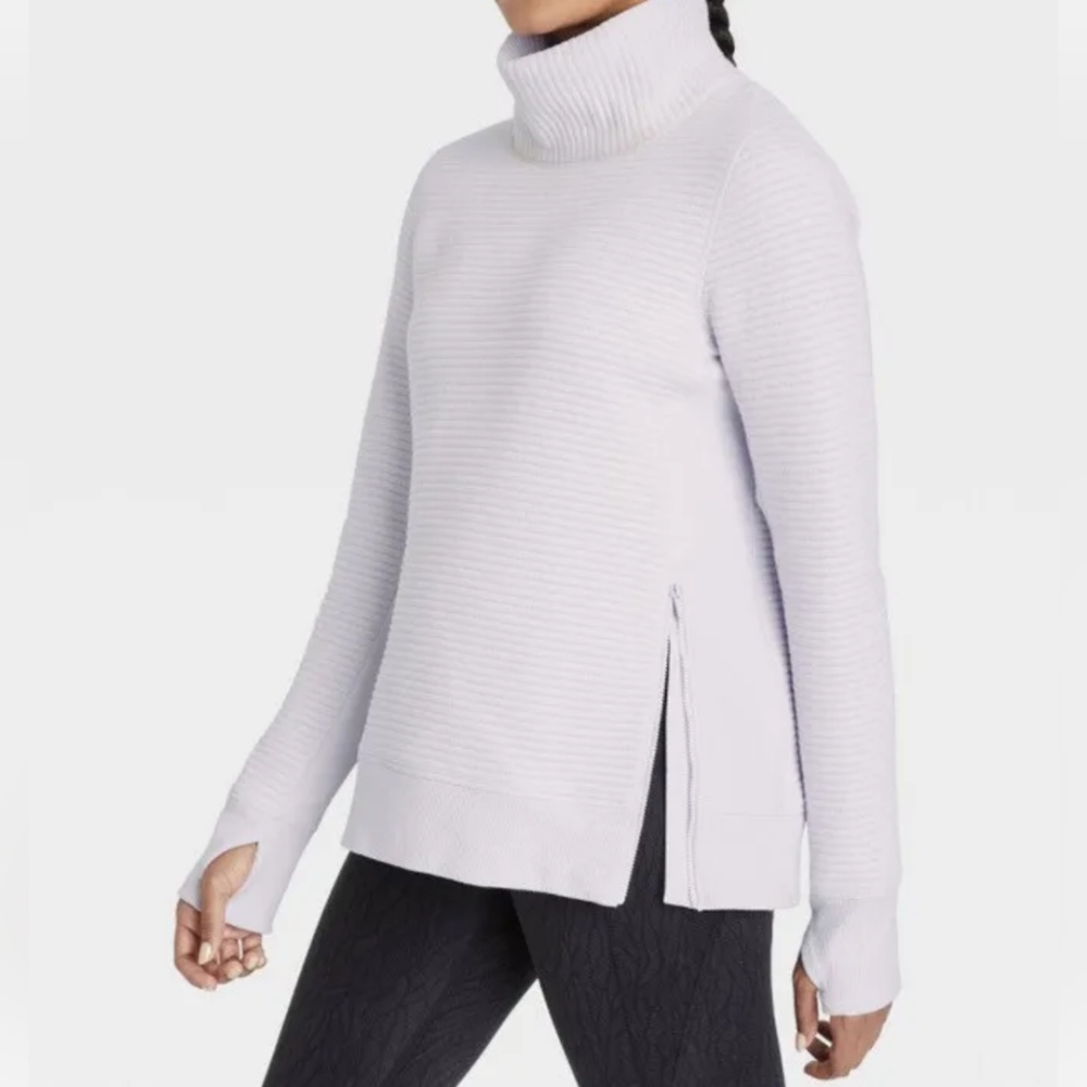 ALL IN MOTION  QUILTED PULLOVER LONGSLEEVE SWEATER WOMAN Large